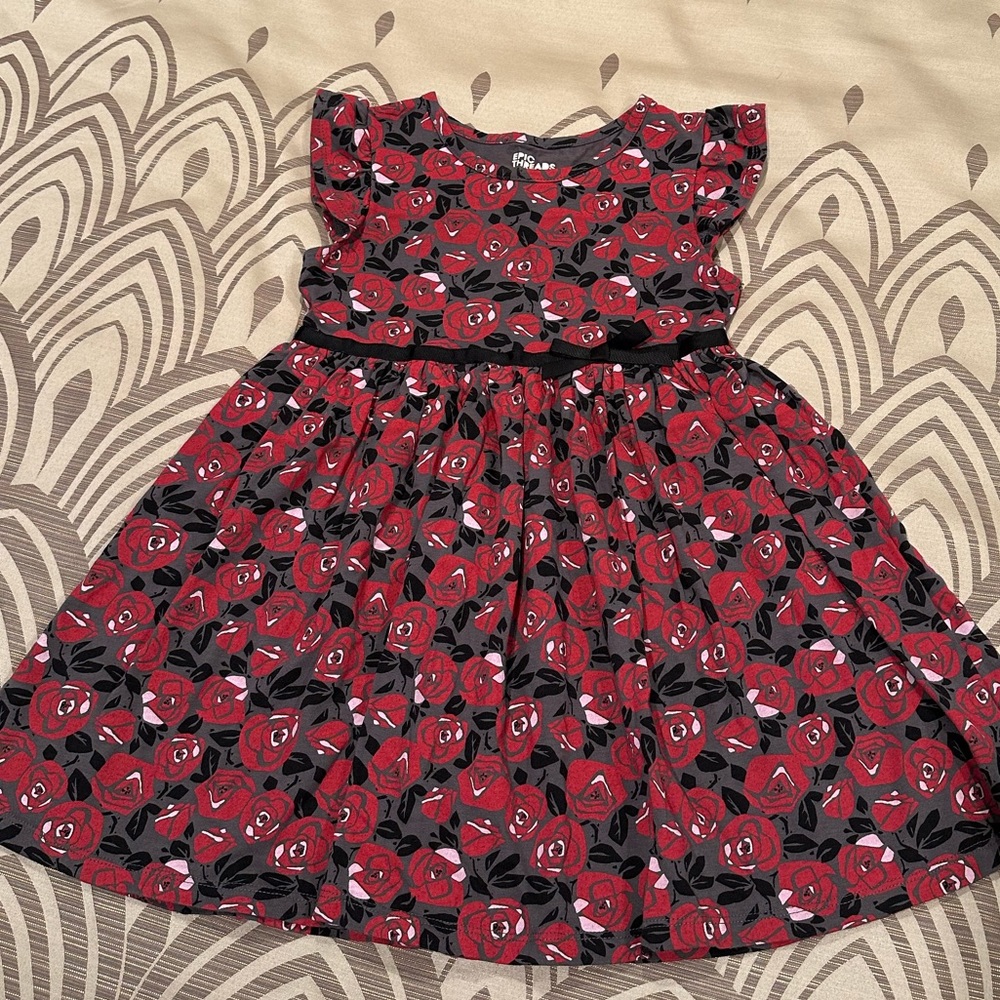Epic Threads Girls Dress - color: red floral pattern - size:6